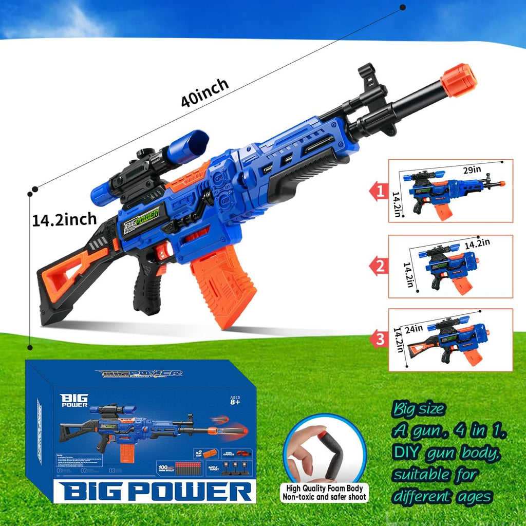 4 in 1 Automatic Kids Sniper Rifle Toy Guns with Removable Magazines E402360