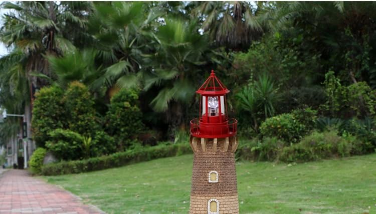 Red Rotating Solar Lighthouse Light, IP65 Waterproof L9346
