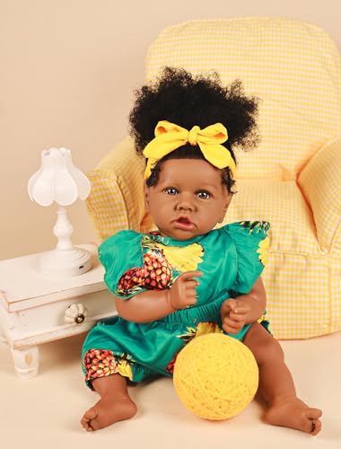 22.8 Inch Soft Body African American Reborn Baby Doll X163