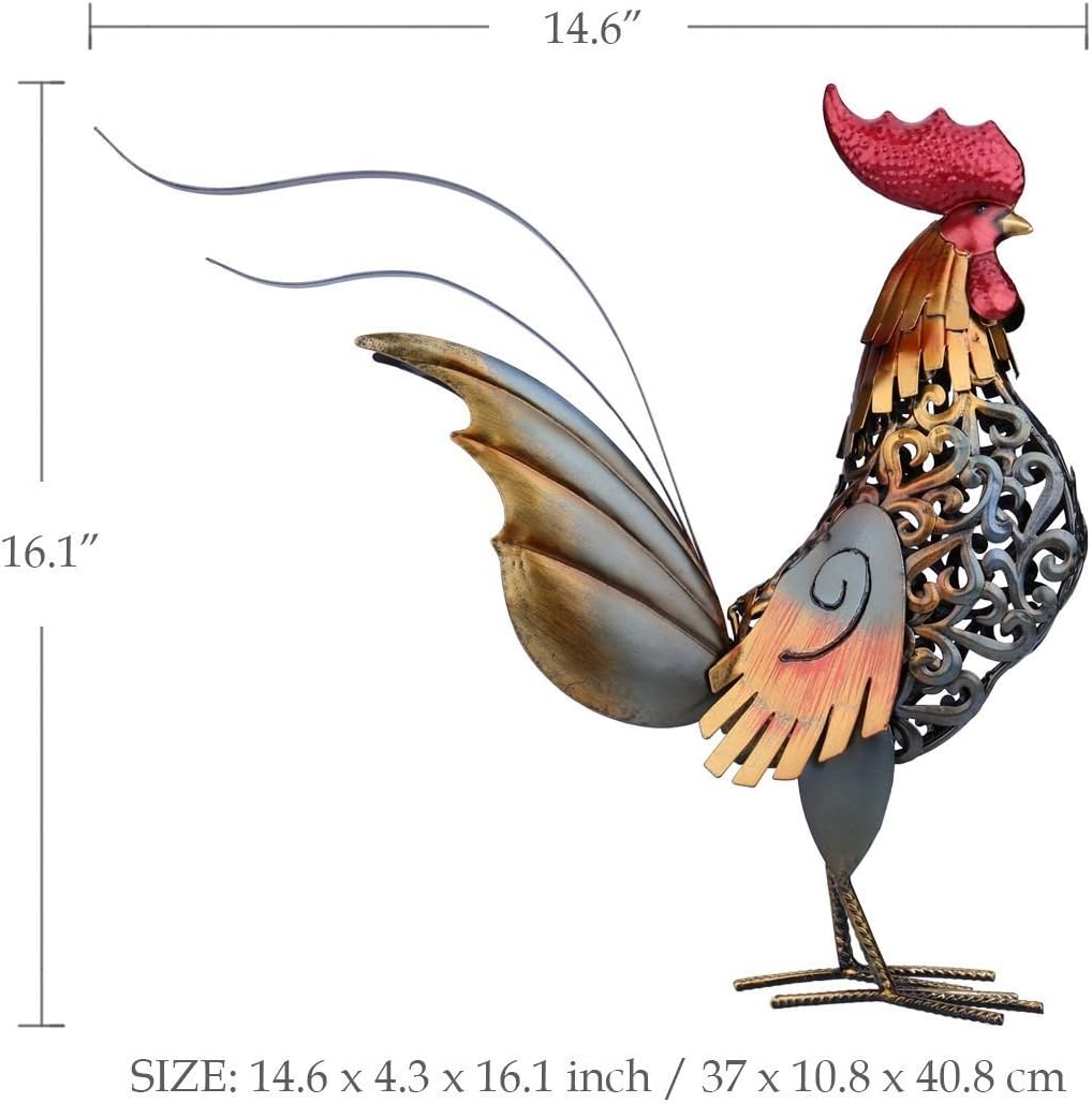 Metal Sculpture Carved Iron Rooster Q923