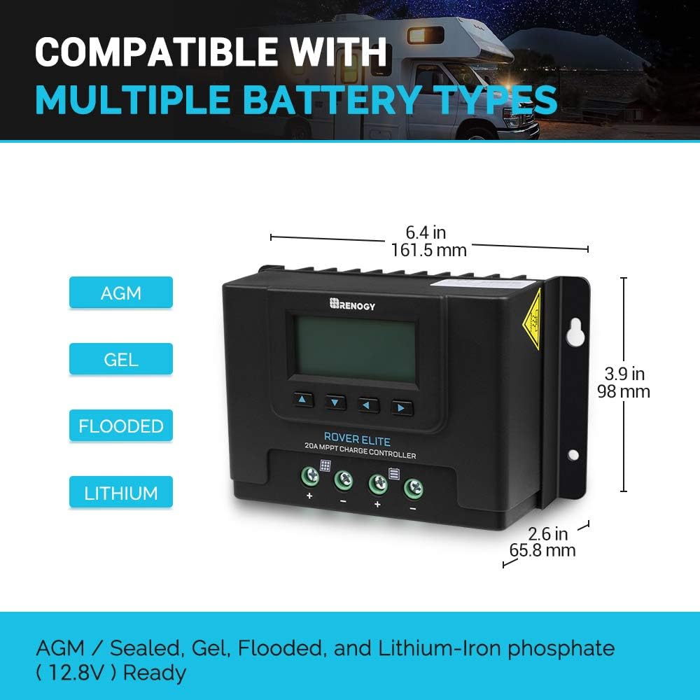 12V/24V Auto MPPT LCD Backlit Display Solar Charge Controller 20A G5002