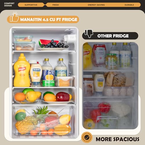 4.5 Cu.ft Mini Fridge with Freezer, 2 Doors, Adjustable Shelves S835763