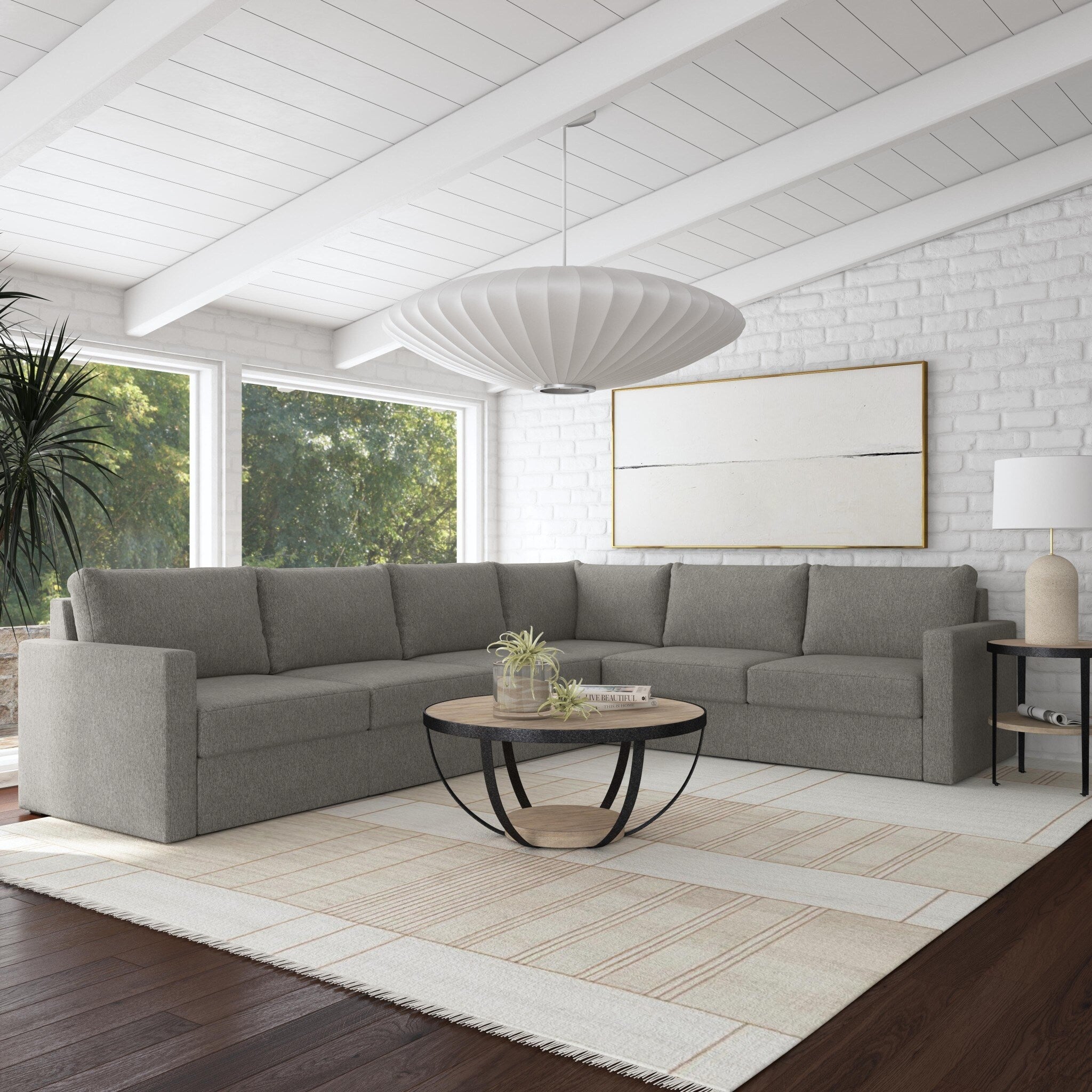 Gray Fabric Sectional W779