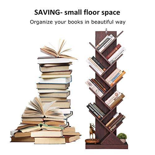 9-Shelf Tree Bookcase Wood Bookshelves H9886