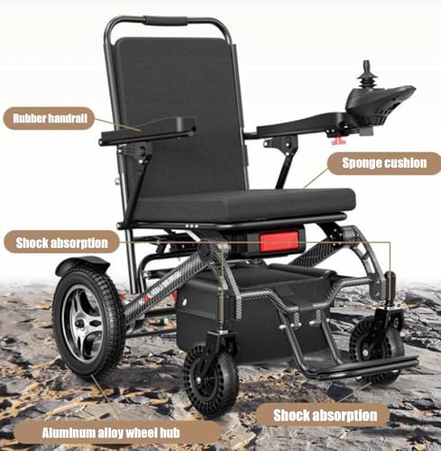Silver Foldable Electric Wheelchair 300lbs 12.4 mi Cruise Range P5778