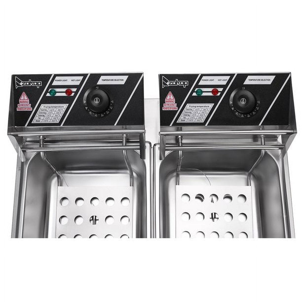 12.7QT 12L 5000W Dual Tank Stainless Steel Electric Deep Fryer G105