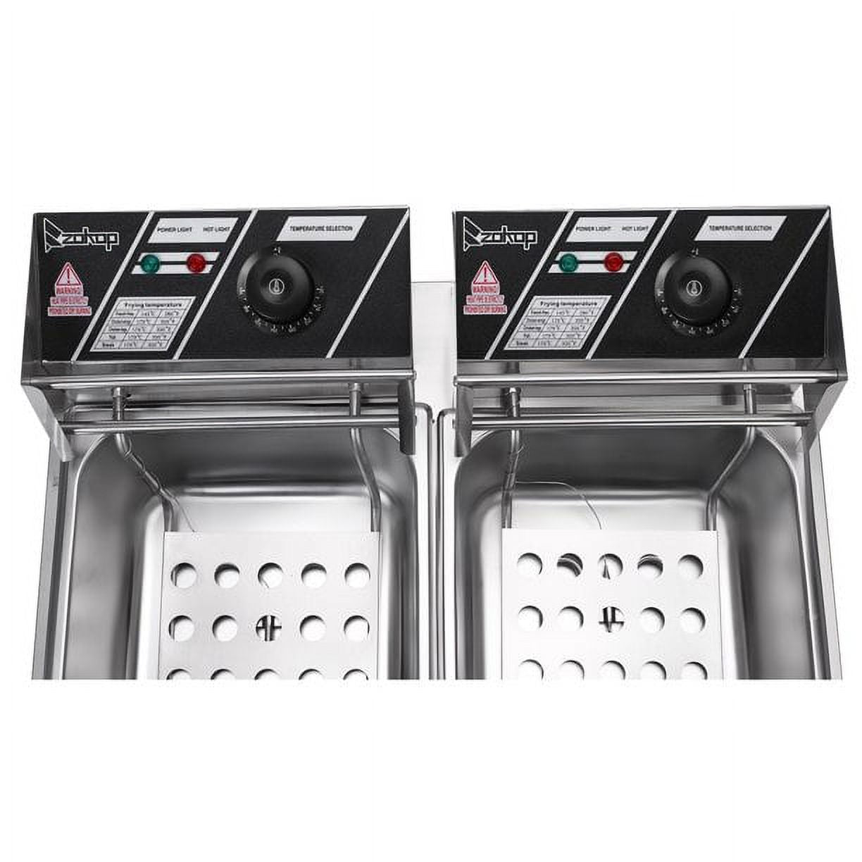 12.7QT 12L 5000W Dual Tank Stainless Steel Electric Deep Fryer G105