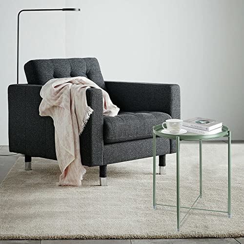Green Round Metal Tray Side Table Z9346