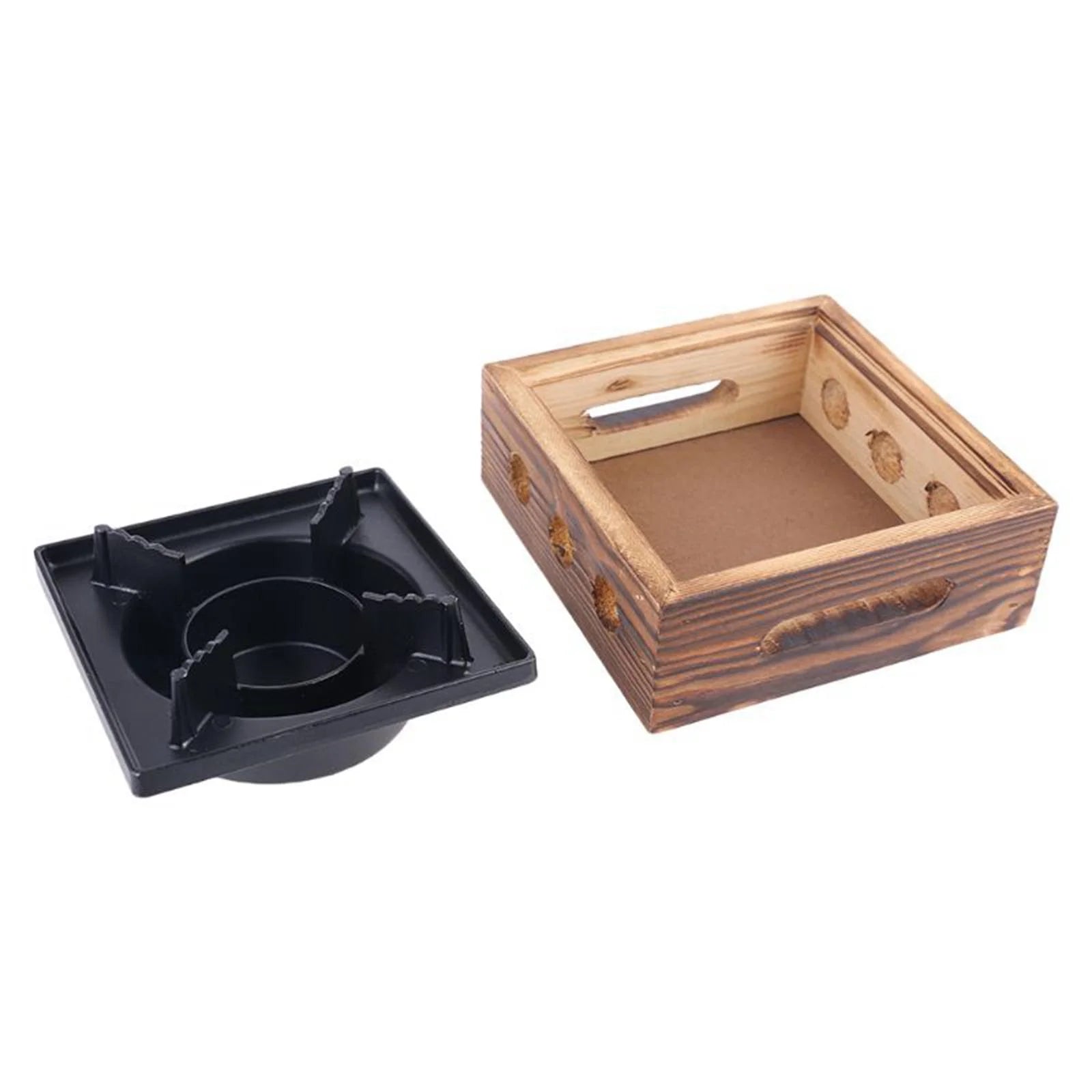 Compact Alcohol Stoves with Wooden Base 16cm X131