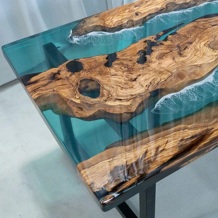 Walnut Rectangular Natural Wooden Dining Table with Metal Legs P8499