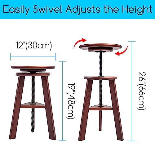 Wooden Drafting Stool with Adjustable Height S14031