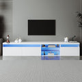 Black TV Stand with LED Lights and Storage Z787