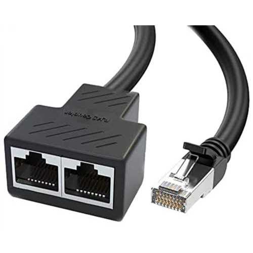RJ45 Ethernet Splitter 1 Male to 2 Female Network Adapter R480656