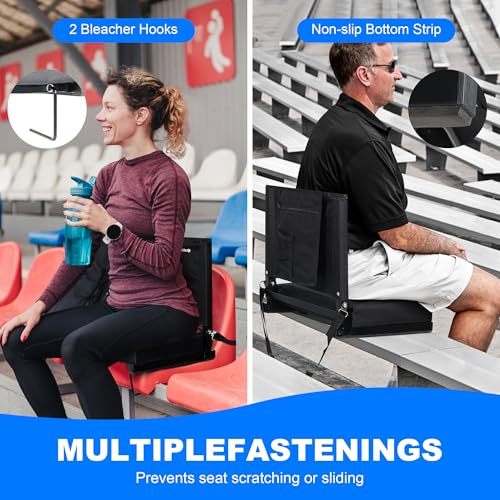 Wide Padded Bleacher Chair with Back Support X9813