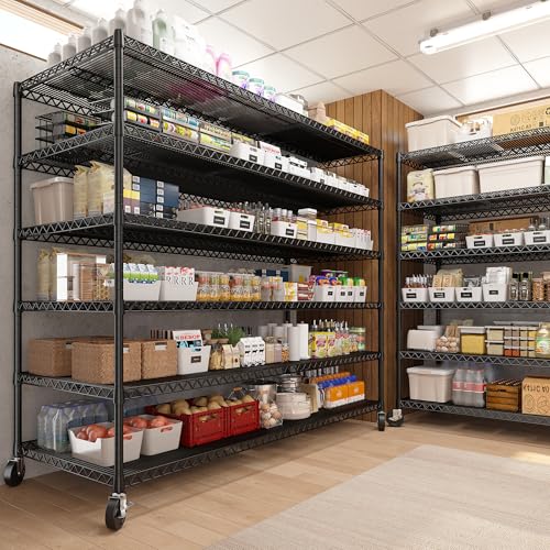 4 Tier Steel Wire Shelving Unit on Wheels X902