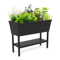 12.7 Gallon Dark Grey Raised Garden Bed Planter with Self Watering Gauge Z28978