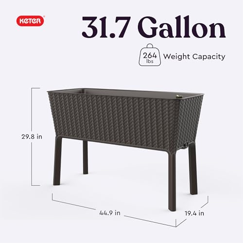 31.7 Gallon Raised Garden Bed with Self Watering Planter Box and Drainage Plug K4271