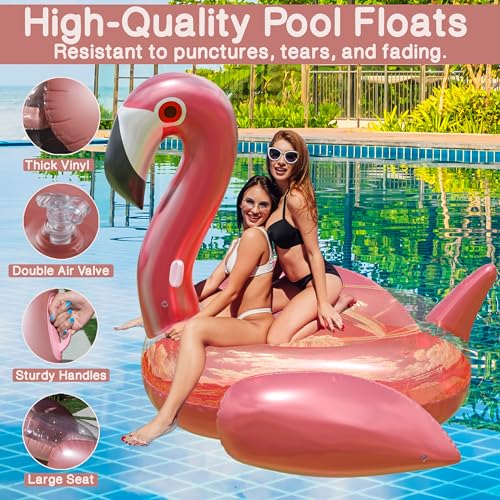 Huge 78 x 70 Pink Flamingo Pool Float P3281