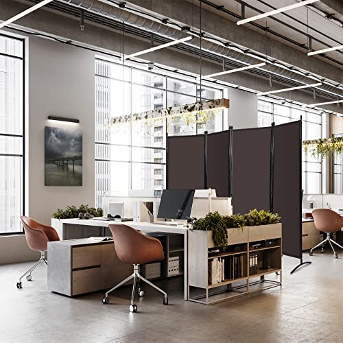 White 4-Panel Folding Room Divider with Iron Frame Y261386