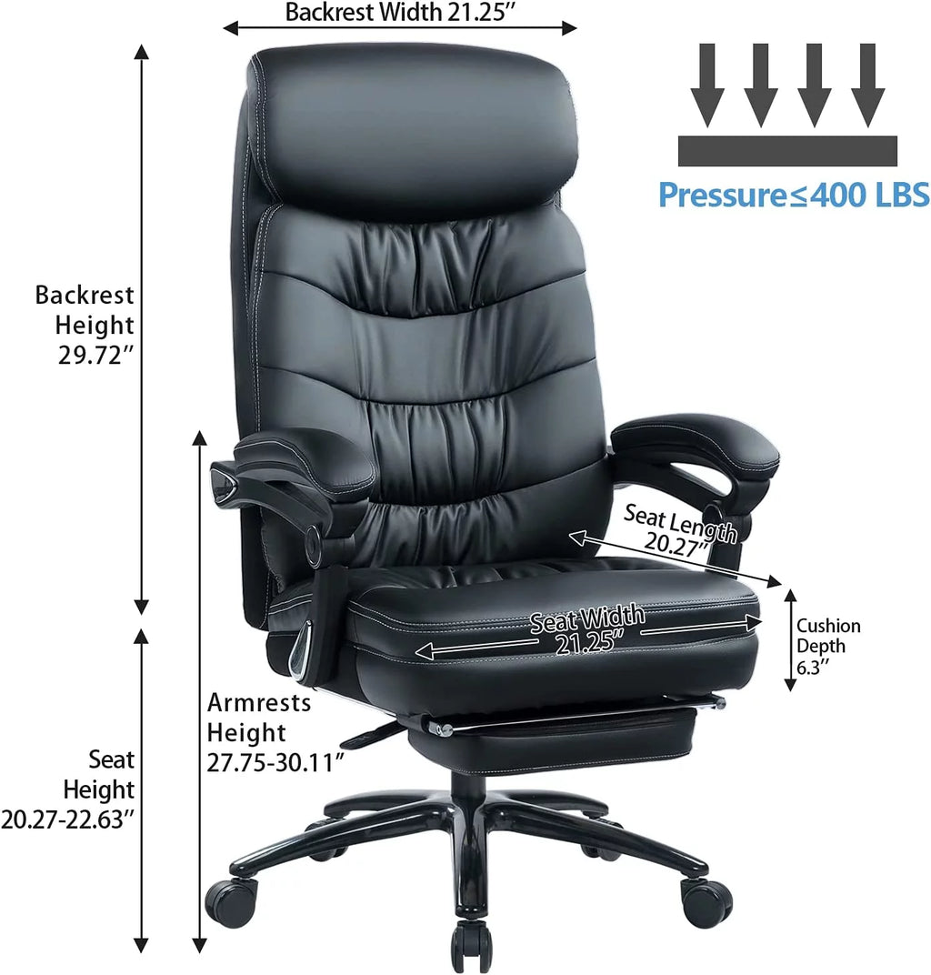 Oversized Office Chair with Foot Rest Y36487