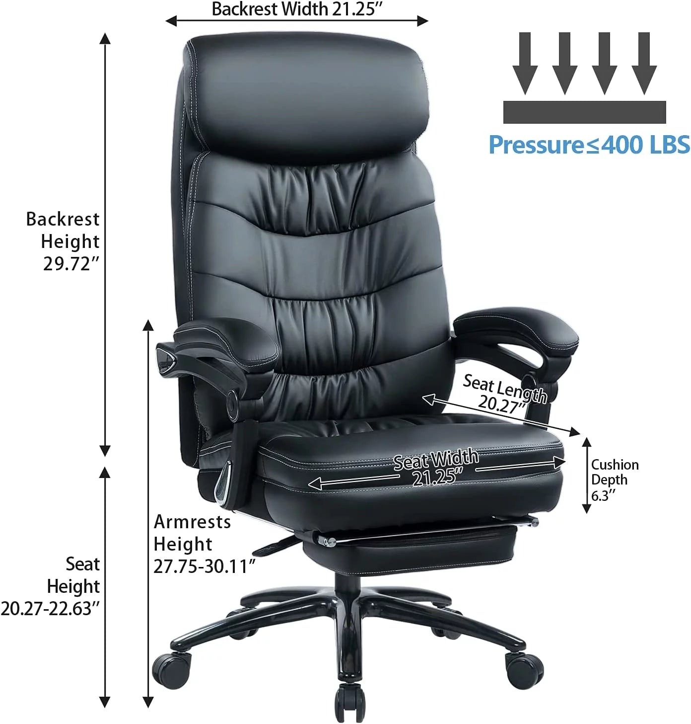 Oversized Office Chair with Foot Rest Y36487