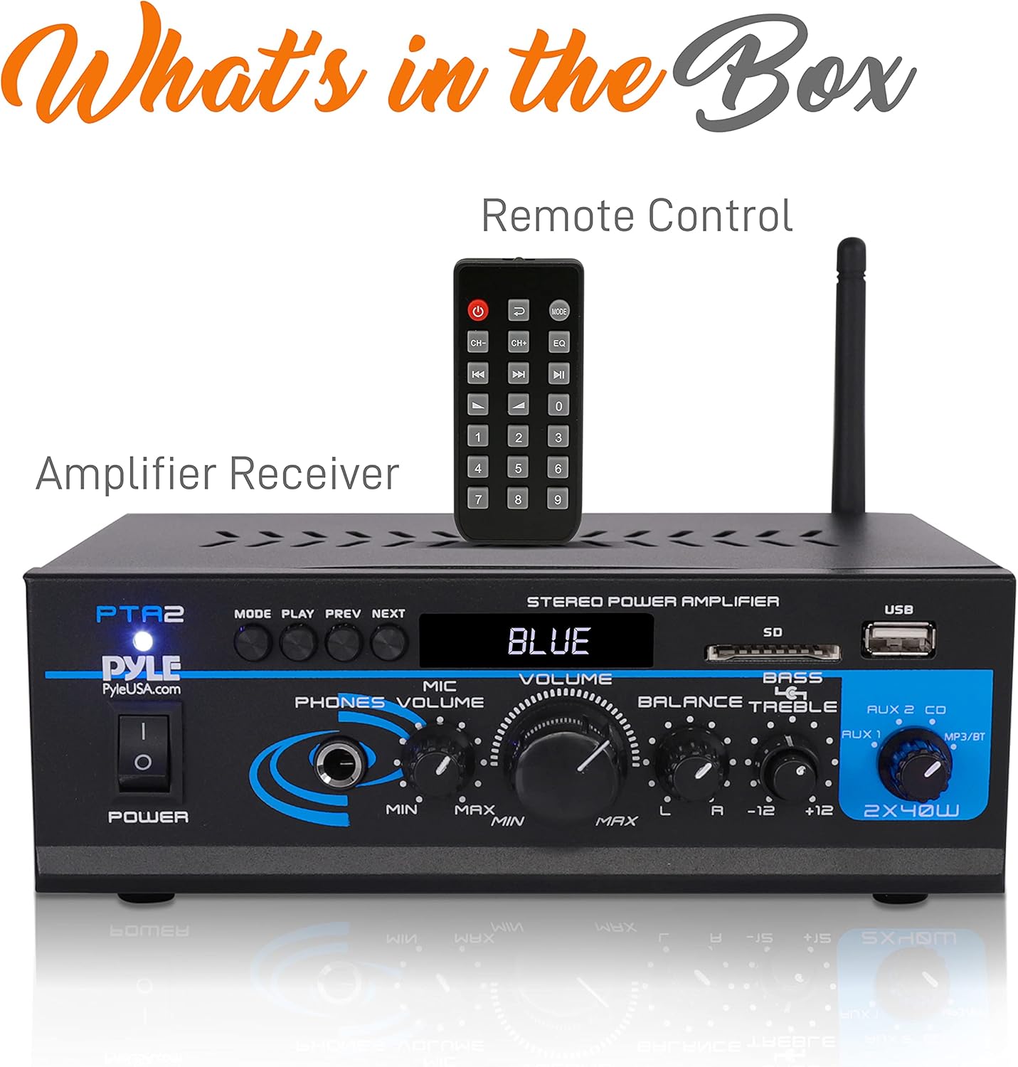 2X40W Bluetooth Dual Channel Stereo Amplifier U69142