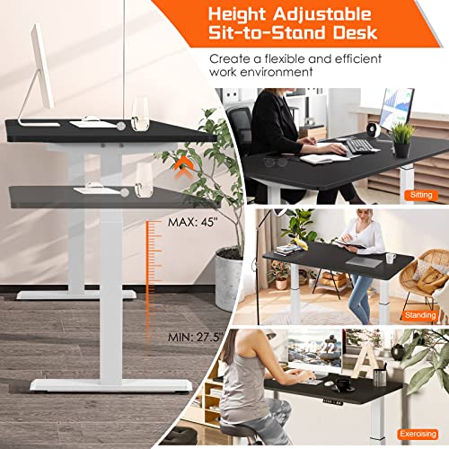 55" x 28" Height Adjustable Electric Standing Desk with Solid One-Piece Desktop L483461