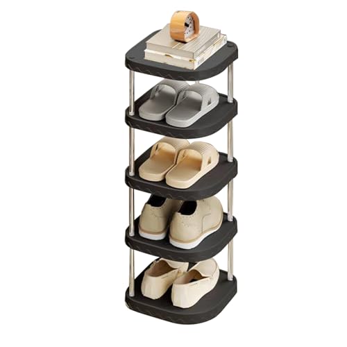 10 Tier Black Tall Narrow Shoe Rack Cabinet U42995
