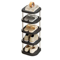 10 Tier Black Tall Narrow Shoe Rack Cabinet U42995