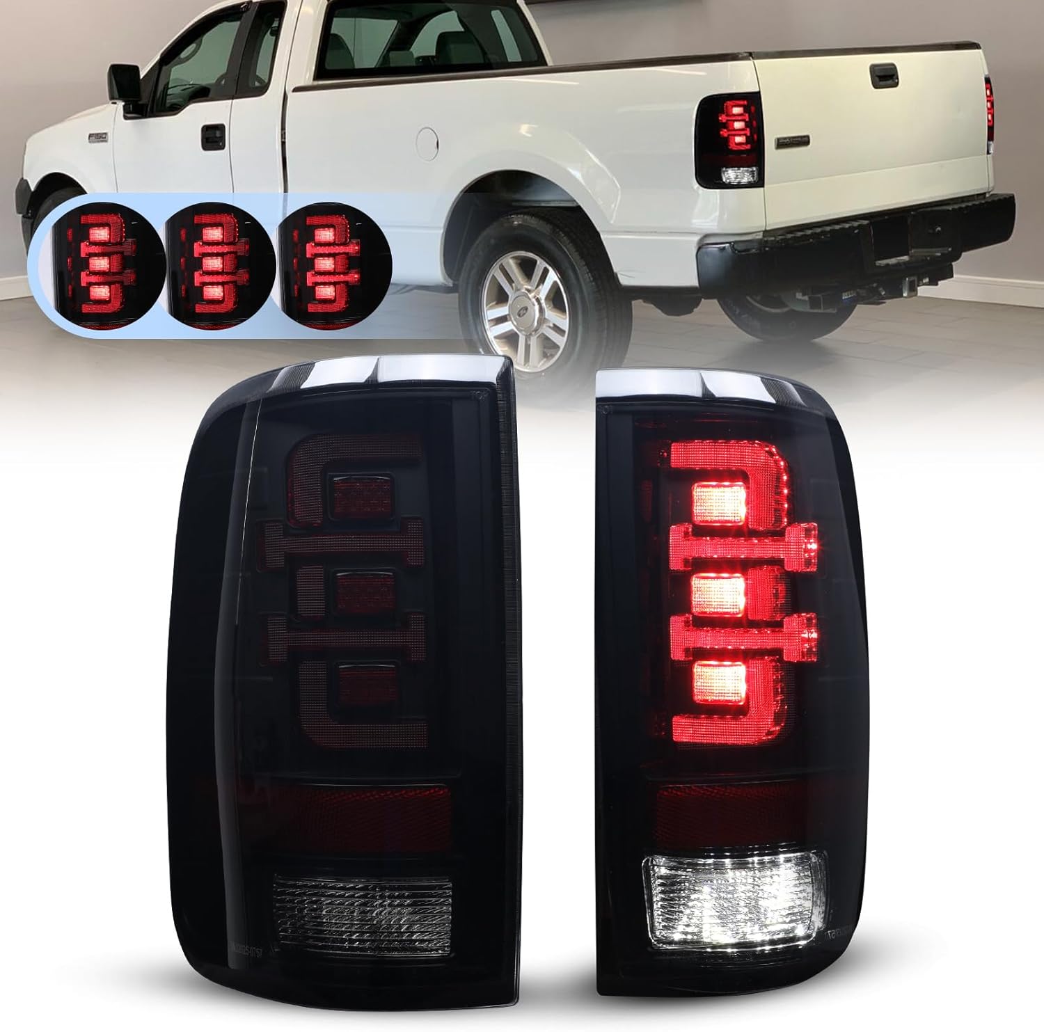 Black Smoke Lens LED Taillights 1 Pair M987