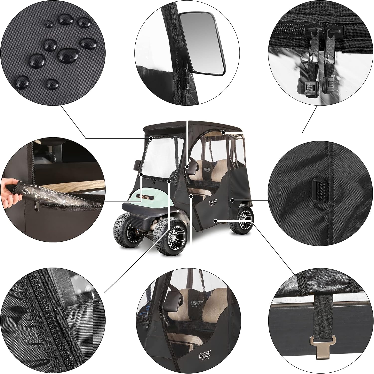 4-Sided Clear PVC Window Rain Cover for Golf Cart A746690