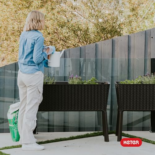 31.7 Gallon Raised Garden Bed with Self Watering Planter Box and Drainage Plug K4271
