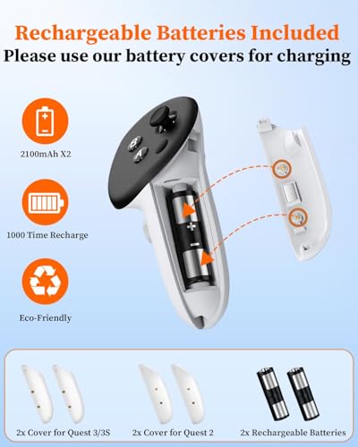 20W Magnetic Charging Station for VR Headset & Controllers with 2X2100mAh Batteries V439554