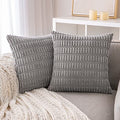 Pack of 2 Blue Corduroy Decorative Throw Pillow Covers 12x20 Inch J633126