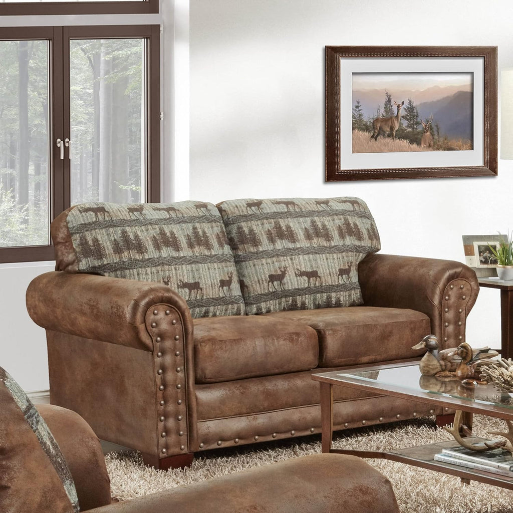 Brown Tapestry Loveseat L506424