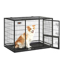 Black Metal Dog Crate with Removable Tray, 36.4 x 22.6 x 25.2 Inches Q636546