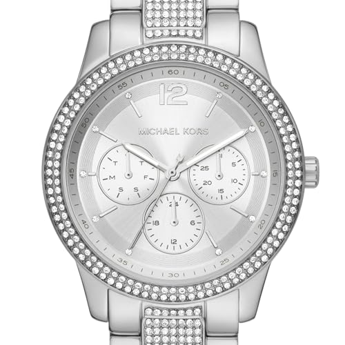 Stainless Steel and Pavé Crystal Multifunction Watch K82426