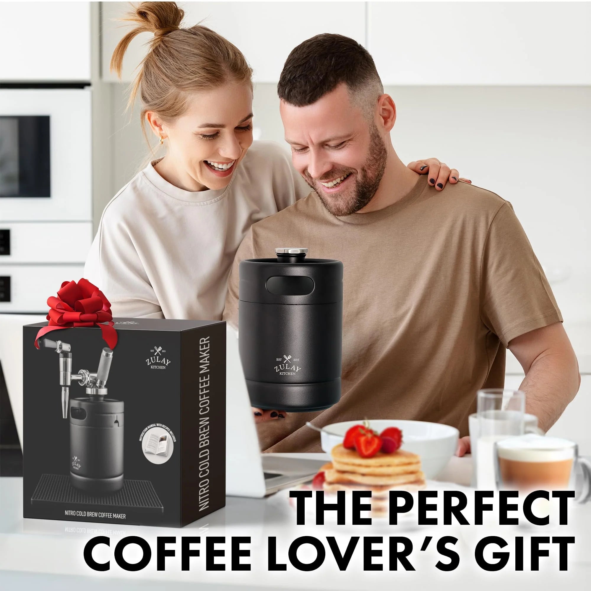 1 Gallon Cold Brew Coffee Maker with Thick Glass, Stainless Steel Mesh Filter and Spigot Z1251