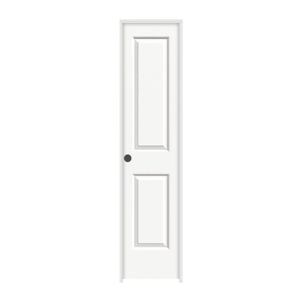 18 in. x 80 in. White Painted Right-Hand Smooth Solid Core Molded Composite MDF Single Prehung Interior Door X592167