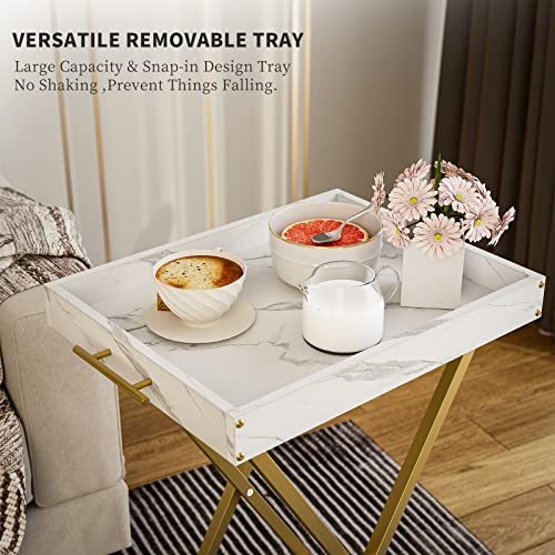 Set of 2 Folding TV Tray Tables with Removable Serving Tray E8945