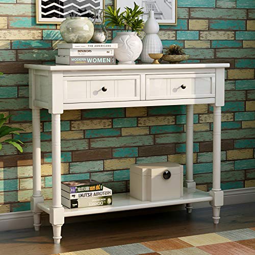 Ivory 2 Drawer Wood Console Table R490442