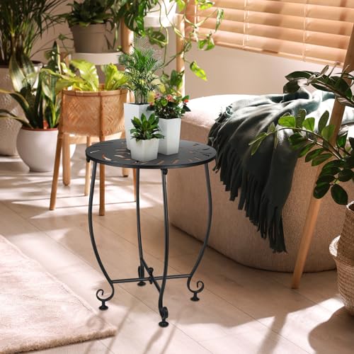 Black Metal Patio Side Table Z68902