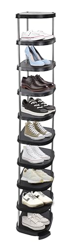 10 Tier Black Tall Narrow Shoe Rack Cabinet U42995