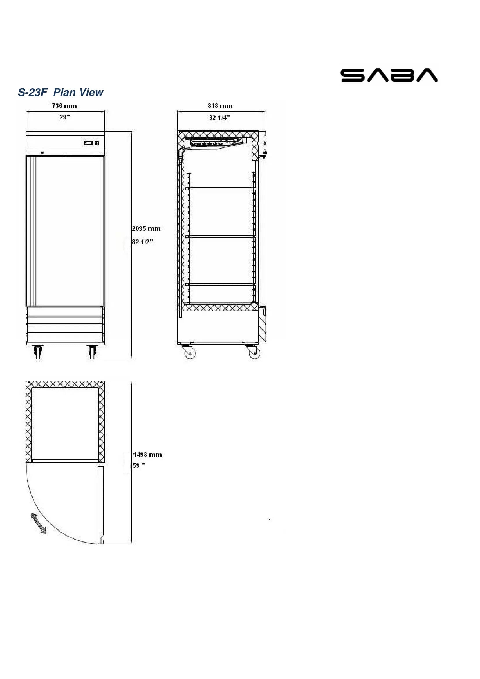 23 cu ft Stainless Steel Solid Door Upright Reach-in Freezer N561