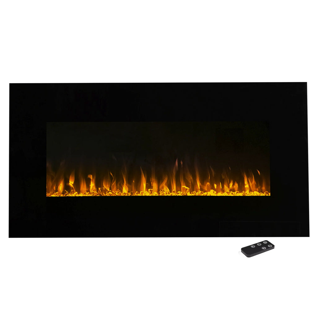 36-inch Wall-Mount Electric Fireplace (Black) H1478
