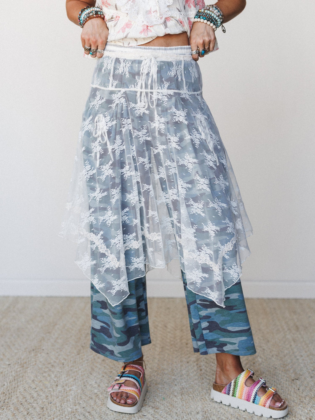 Lacey Days Sheer Skirt - Cream