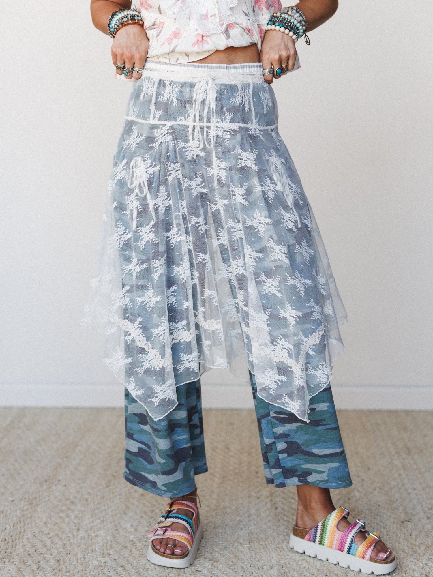 Lacey Days Sheer Skirt - Cream