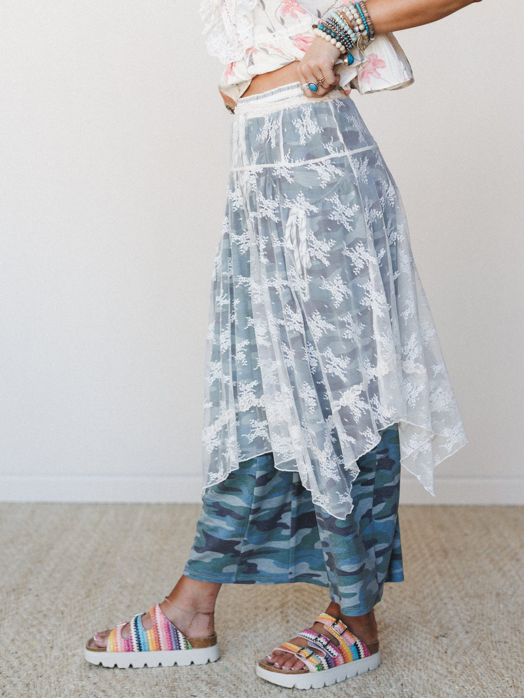 Lacey Days Sheer Skirt - Cream