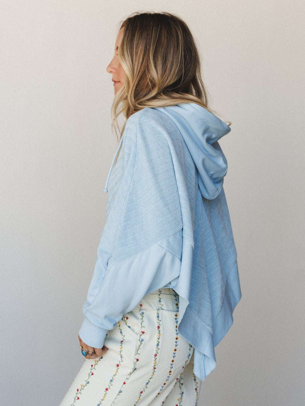 High Point Hoodie Top - Light Blue