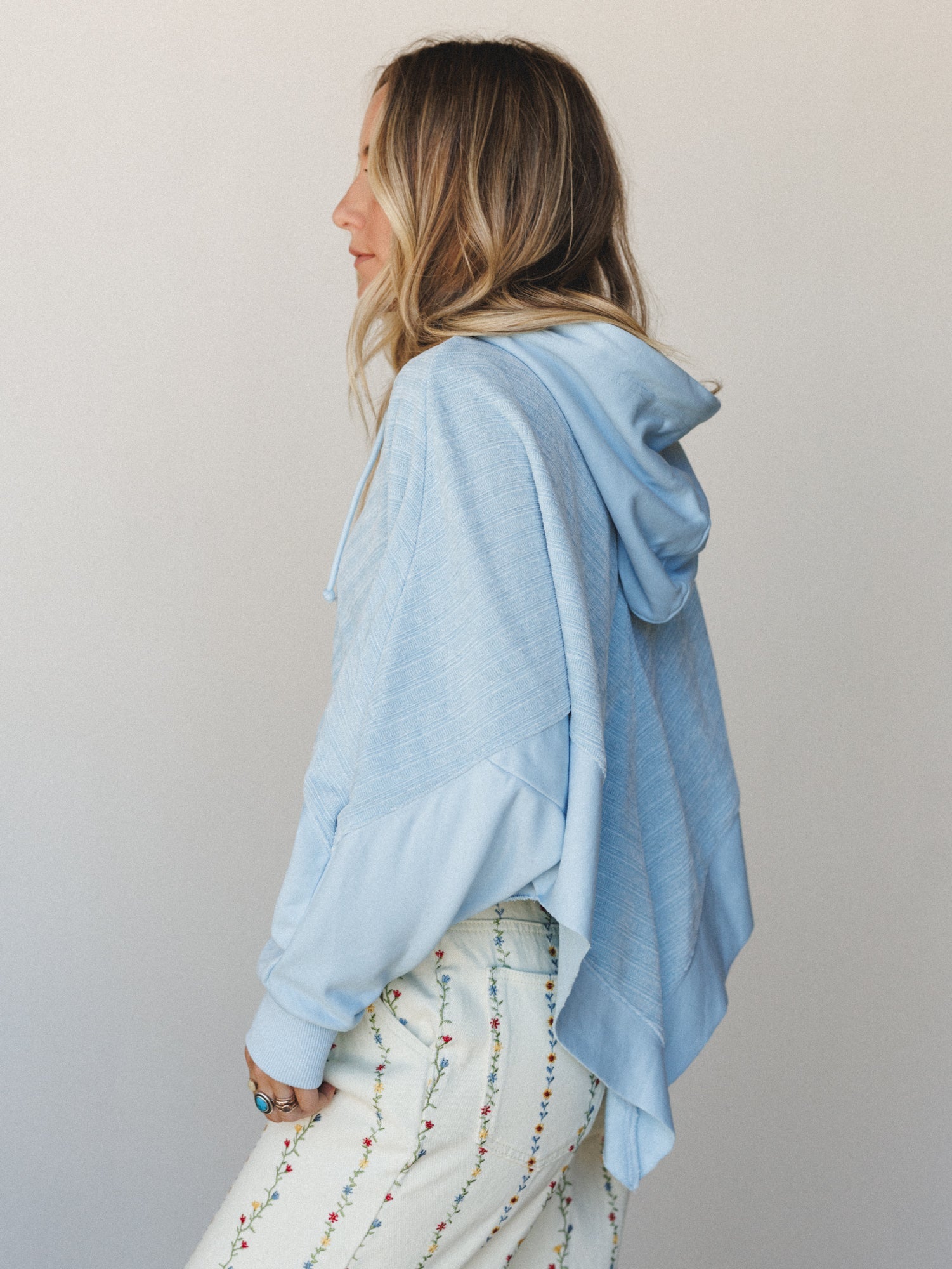 High Point Hoodie Top - Light Blue